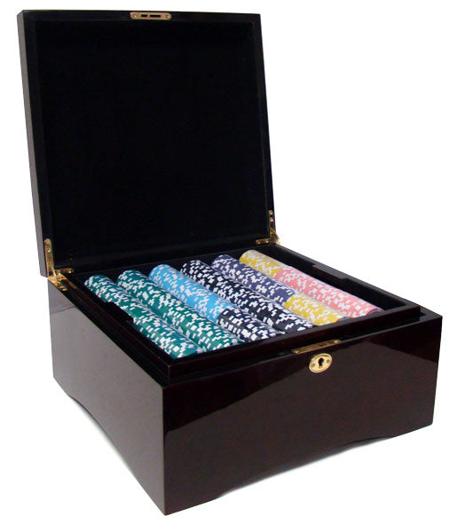 750 Eclipse Poker Chips with Mahogany Case