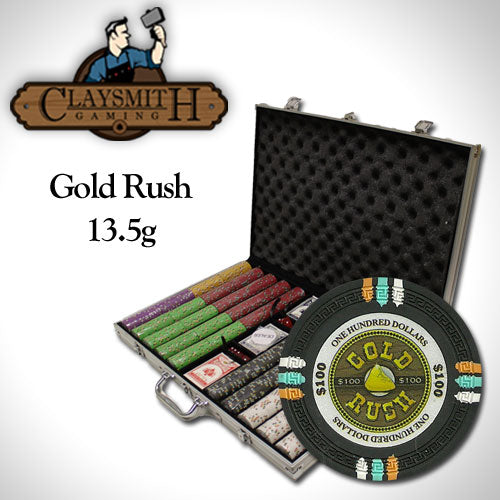 1000 Gold Rush Poker Chips with Aluminum Case