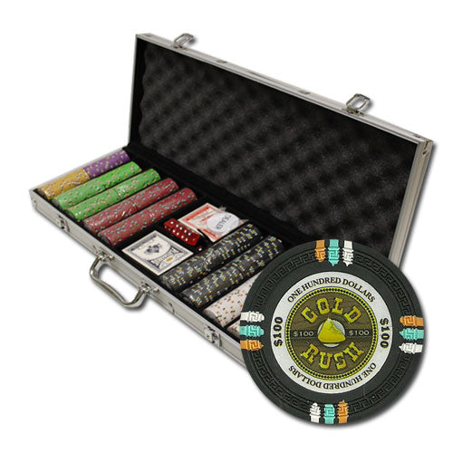 500 Gold Rush Poker Chips with Aluminum Case