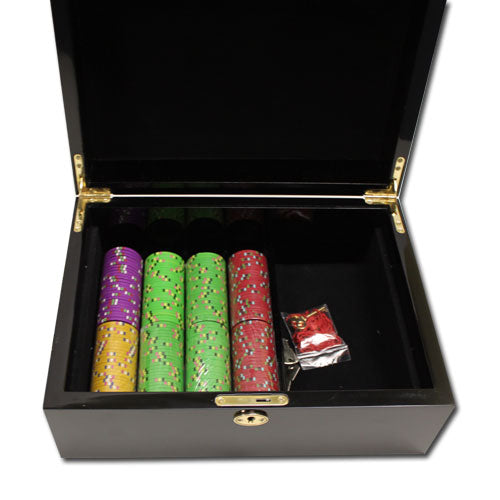 500 Gold Rush Poker Chips with Mahogany Case