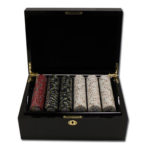 500 Gold Rush Poker Chips with Mahogany Case