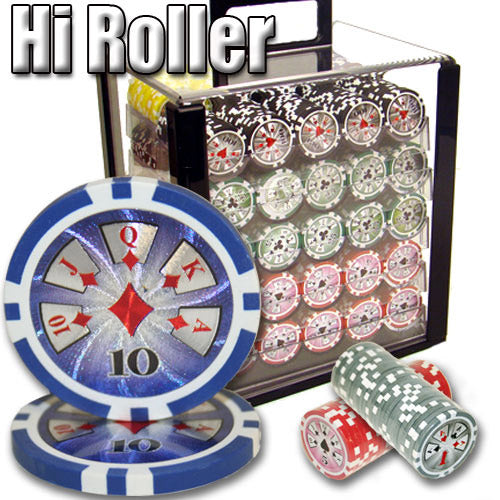 1000 Hi Roller Poker Chips with Acrylic Carrier
