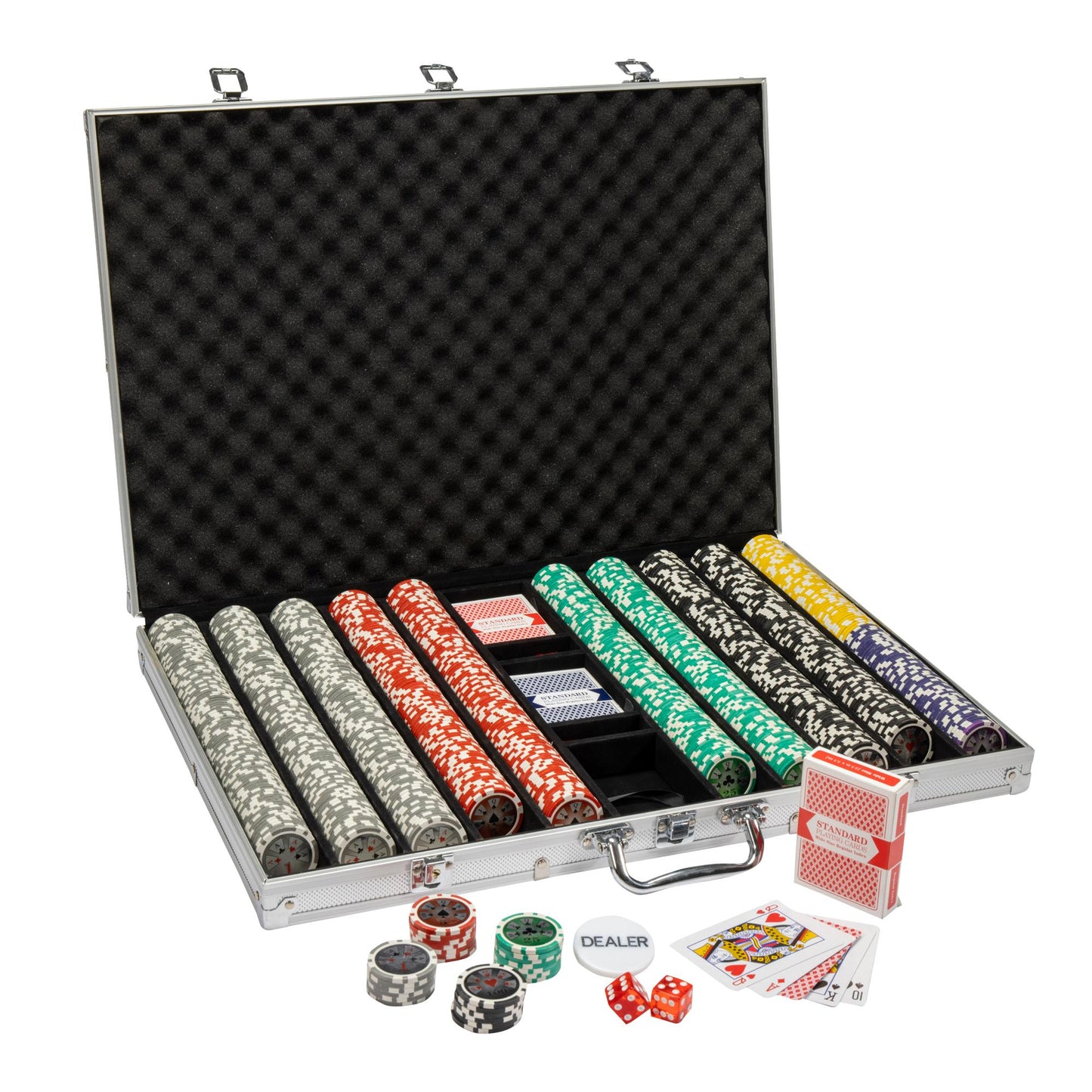 1000 Hi Roller Poker Chips with Aluminum Case