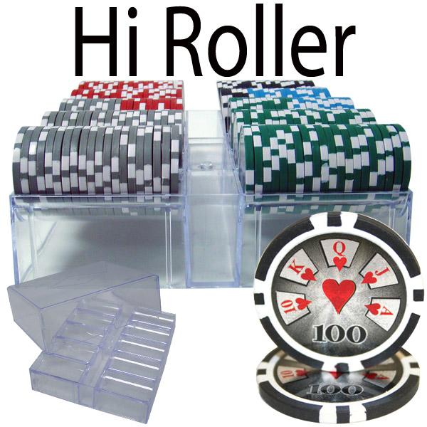 200 Hi Roller Poker Chips with Acrylic Tray