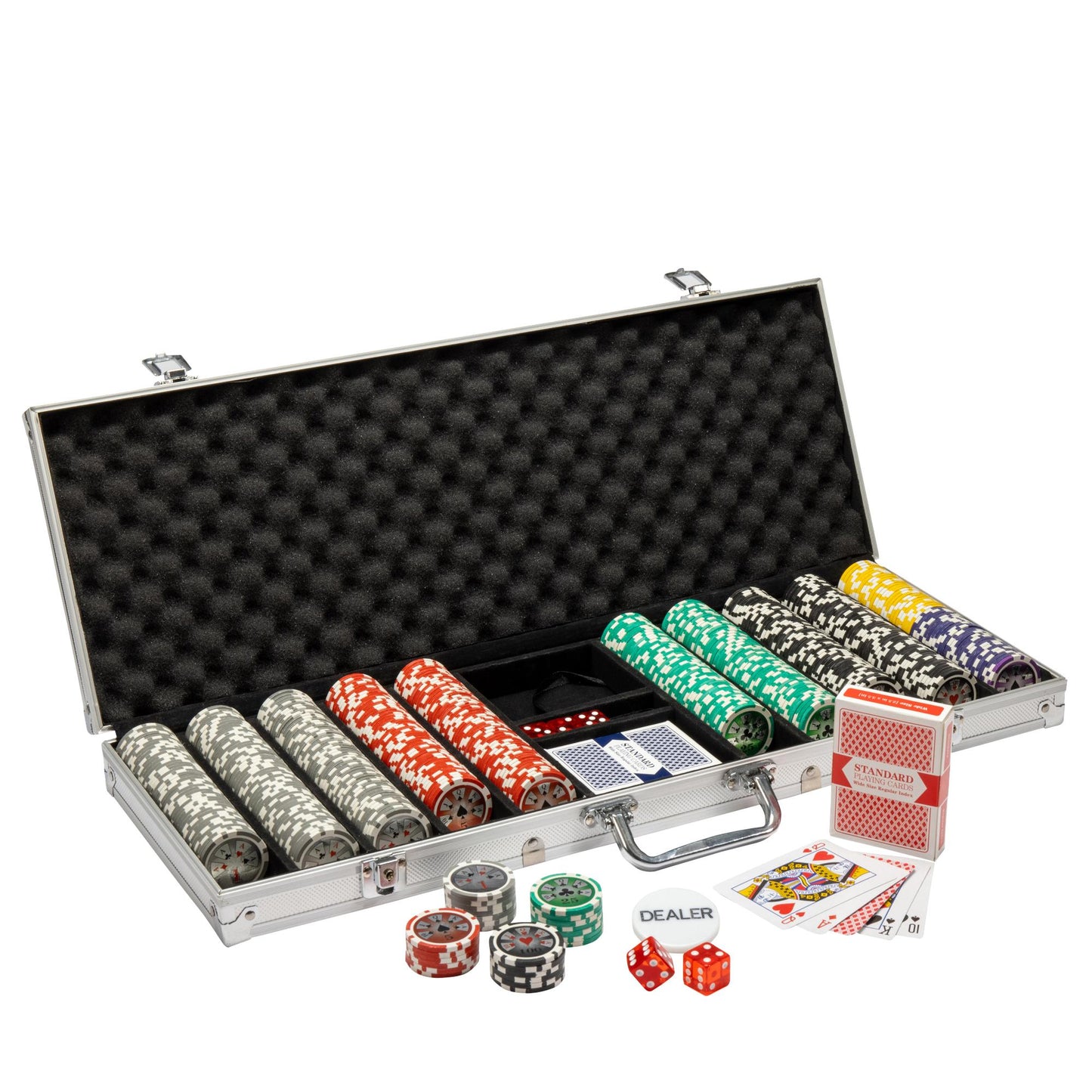 500 Hi Roller Poker Chips with Aluminum Case