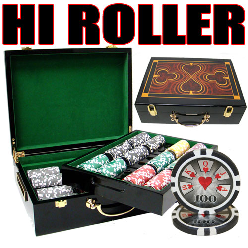 500 Hi Roller Poker Chips with Hi Gloss Case