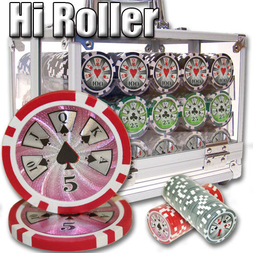 600 Hi Roller Poker Chips with Acrylic Carrier