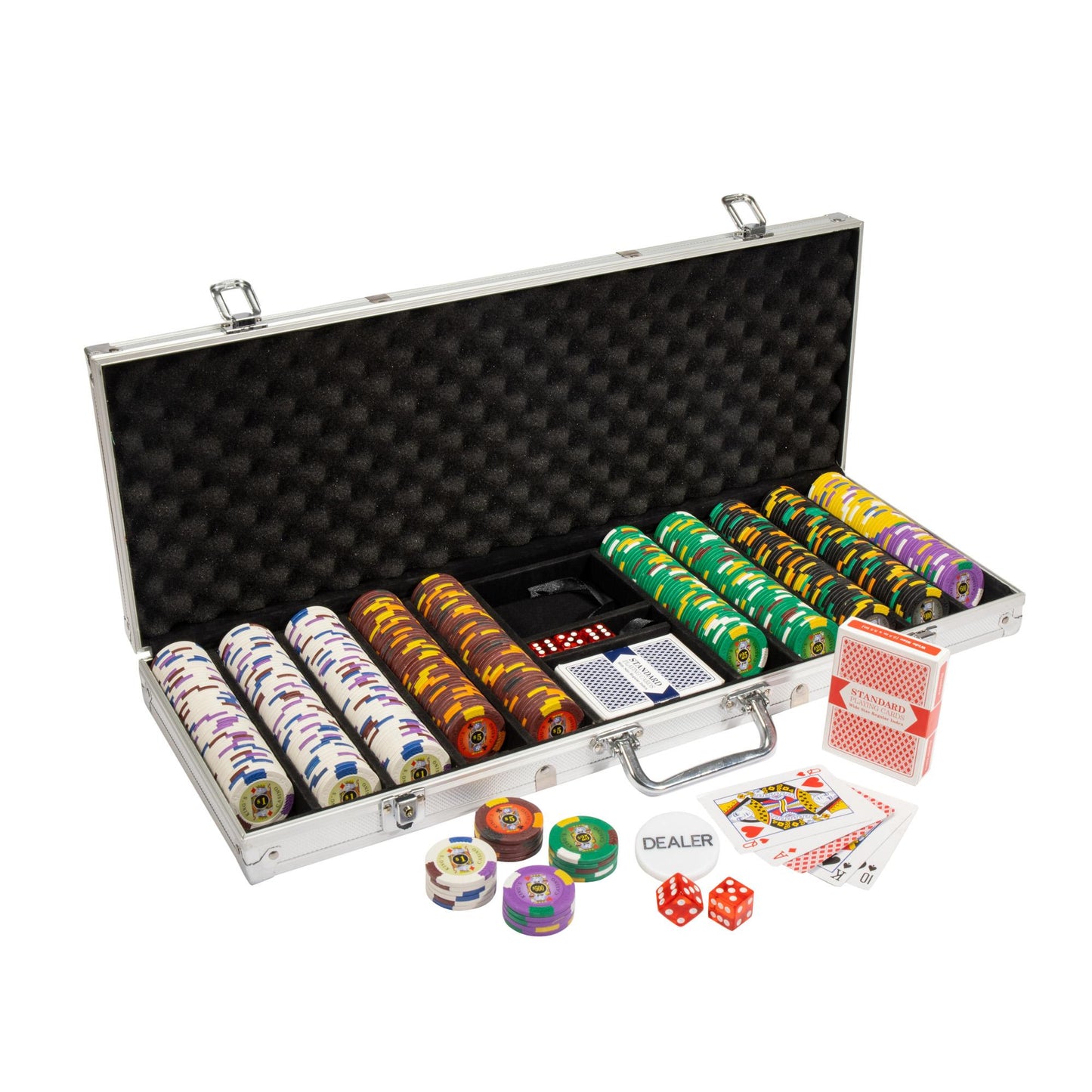 500 Kings Casino Poker Chips with Aluminum Case