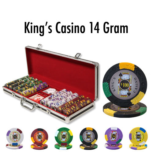 500 Kings Casino Poker Chips with Black Aluminum Case