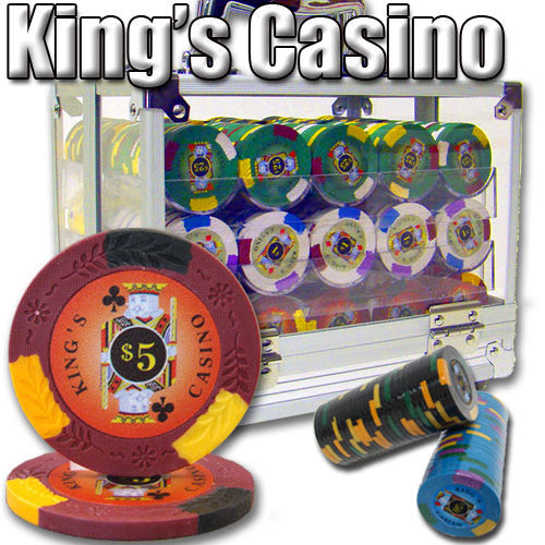 600 Kings Casino Poker Chips with Acrylic Carrier