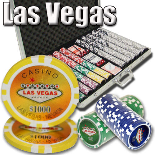 1000 Las Vegas Poker Chips with Aluminum Case