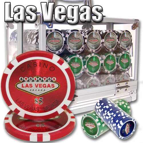 600 Las Vegas Poker Chips with Acrylic Carrier