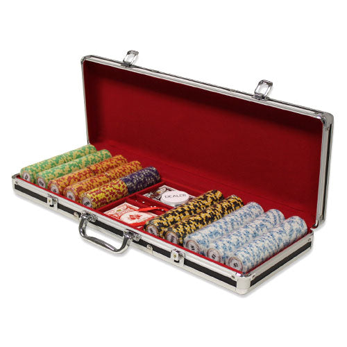 500 Monte Carlo Poker Chips with Black Aluminum Case