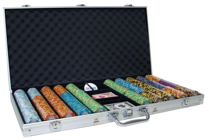 750 Monte Carlo Poker Chips with Aluminum Case