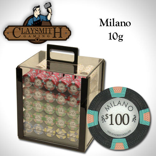 1000 Milano Poker Chips with Acrylic Carrier