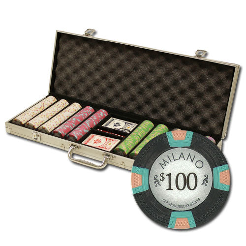 500 Milano Poker Chips with Aluminum Case