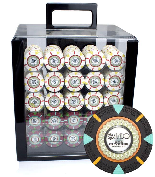1000 Mint Poker Chips with Acrylic Carrier