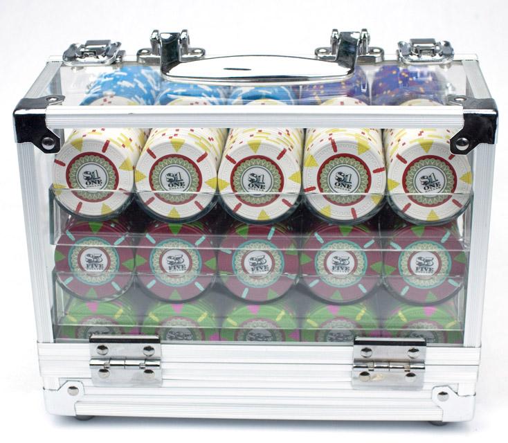 600 Mint Poker Chips with Acrylic Carrier