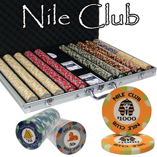 1000 Nile Club Poker Chips with Aluminum Case