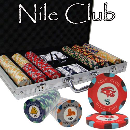 300 Nile Club Poker Chips with Aluminum Case