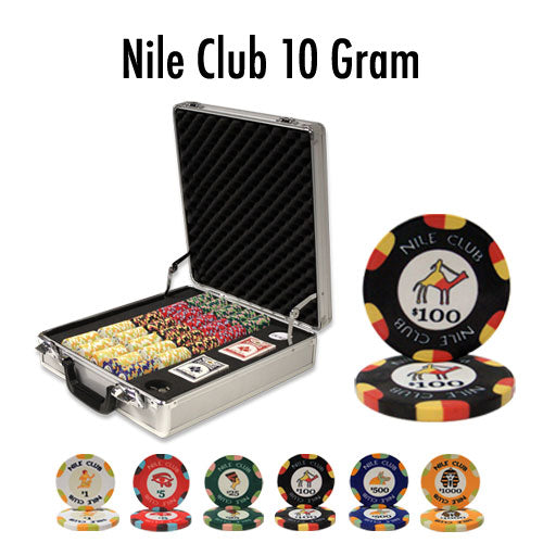 500 Nile Club Poker Chips with Claysmith Aluminum Case
