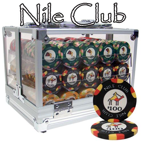 600 Nile Club Poker Chips with Acrylic Carrier