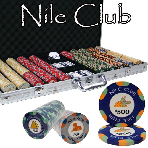 750 Nile Club Poker Chips with Aluminum Case