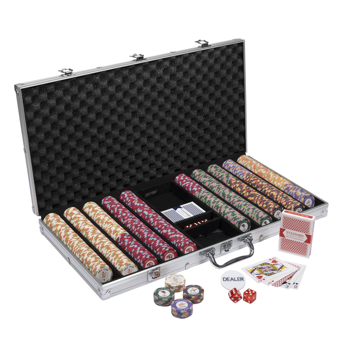 750 Nile Club Poker Chips with Aluminum Case