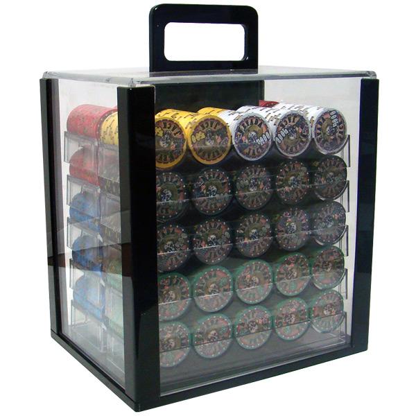 1000 Nevada Jack Poker Chips with Acrylic Carrier
