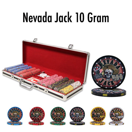 500 Nevada Jack Poker Chips with Black Aluminum Case