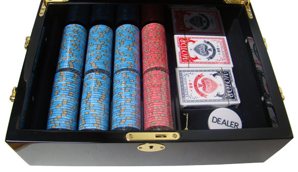 500 Nevada Jack Poker Chips with Mahogany Case