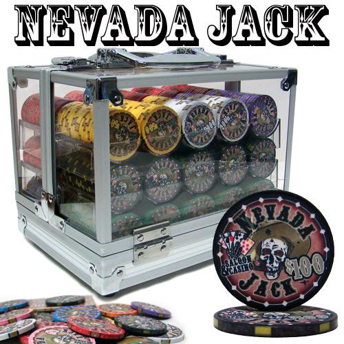 600 Nevada Jack Poker Chips with Acrylic Carrier