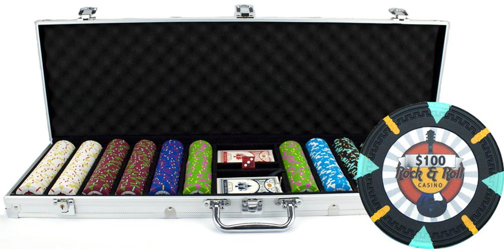 600 Rock & Roll Poker Chips with Aluminum Case