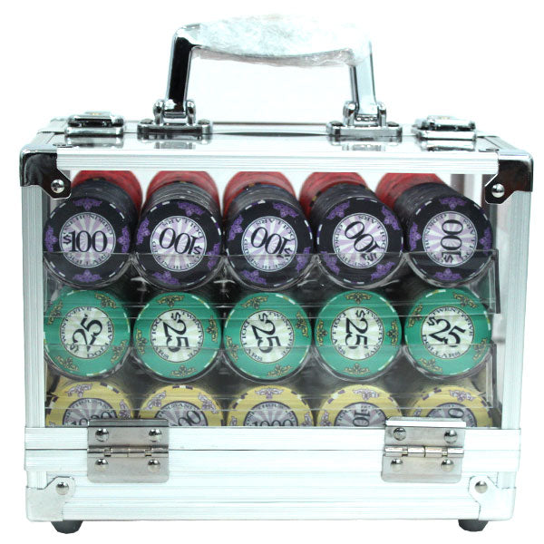 600 Scroll Poker Chips with Acrylic Carrier