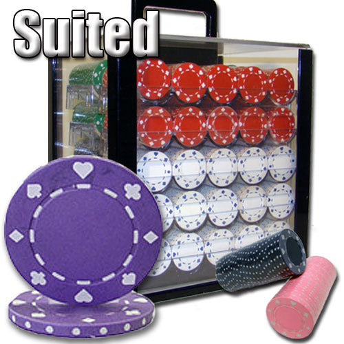 1000 Suited Poker Chips with Acrylic Carrier