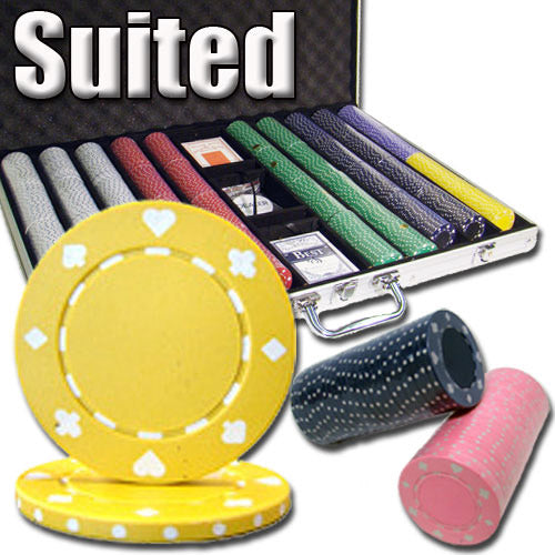 1000 Suited Poker Chips with Aluminum Case
