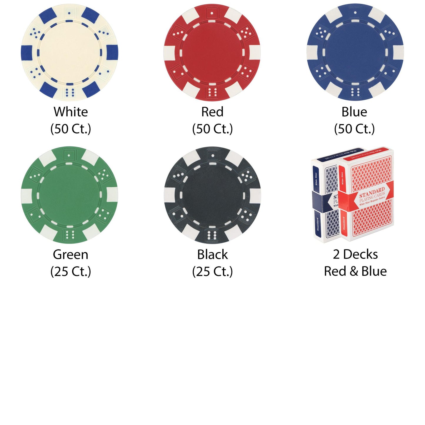200 Suited Poker Chips with Wooden Carousel