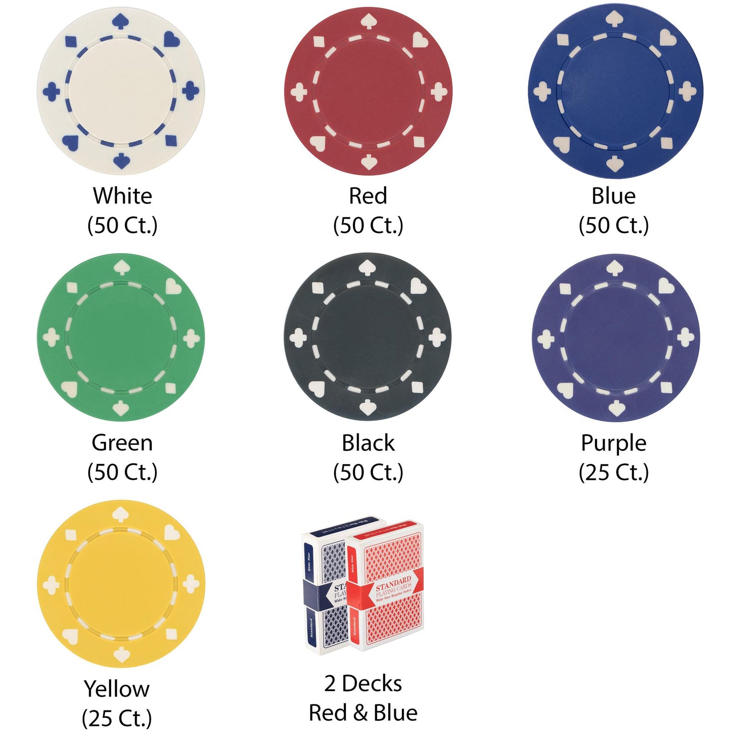 300 Suited Poker Chips with Wooden Carousel