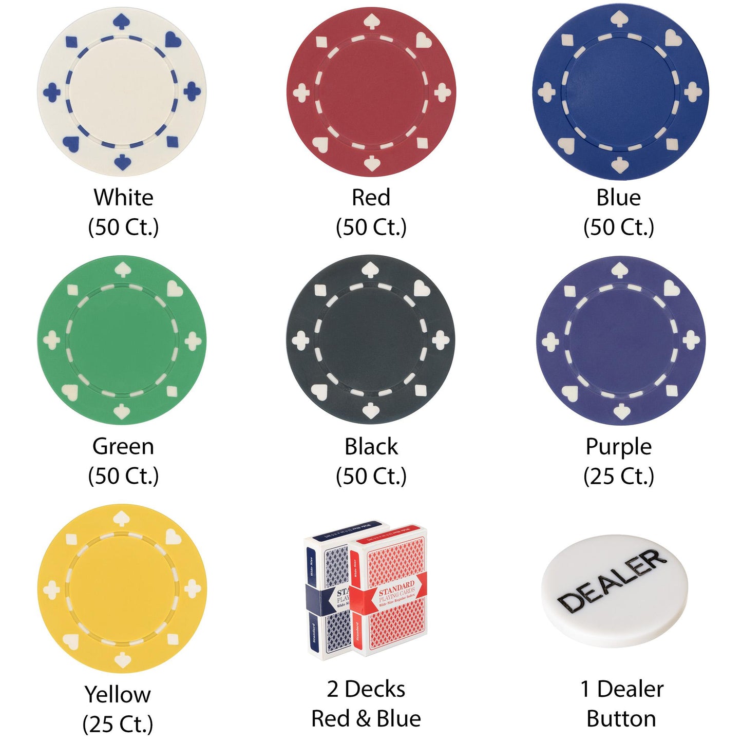 300 Suited Poker Chips with Walnut Case