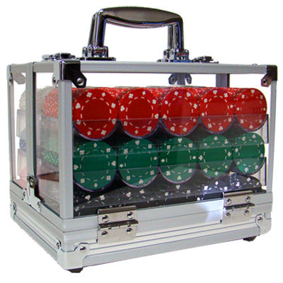 600 Suited Poker Chips with Acrylic Carrier
