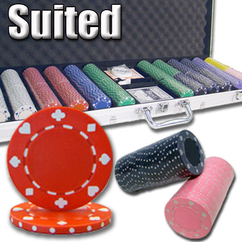 600 Suited Poker Chips with Aluminum Case