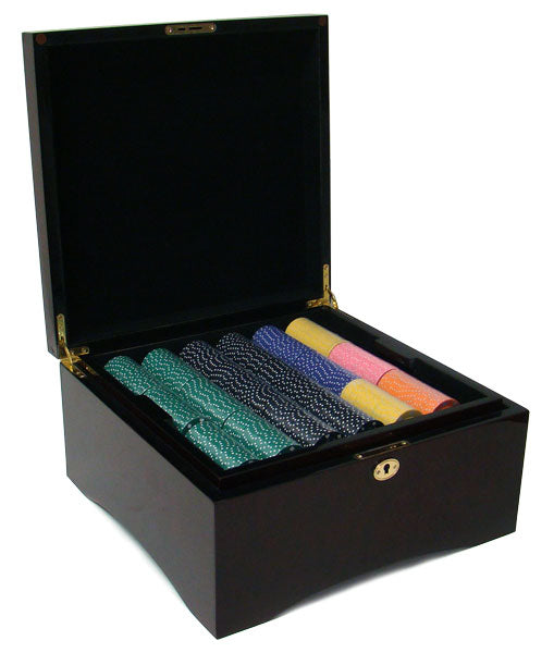 750 Suited Poker Chips with Mahogany Case