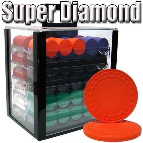 1000 Super Diamond Poker Chips with Acrylic Carrier