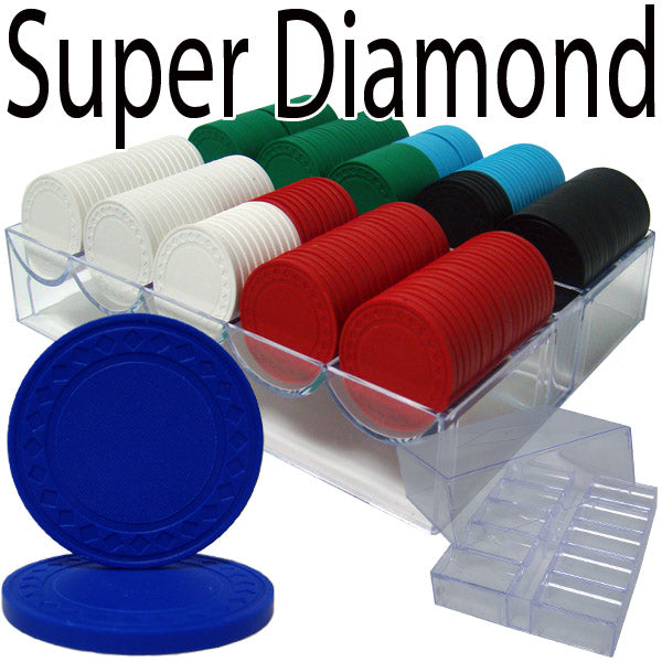 200 Super Diamond Poker Chips with Acrylic Tray