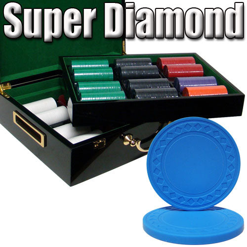 500 Super Diamond Poker Chips with Hi Gloss Case