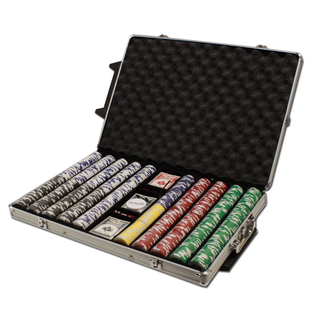 1000 Tournament Pro Poker Chips with Rolling Aluminum Case