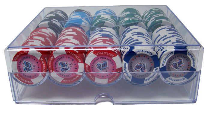 200 Tournament Pro Poker Chips with Acrylic Tray