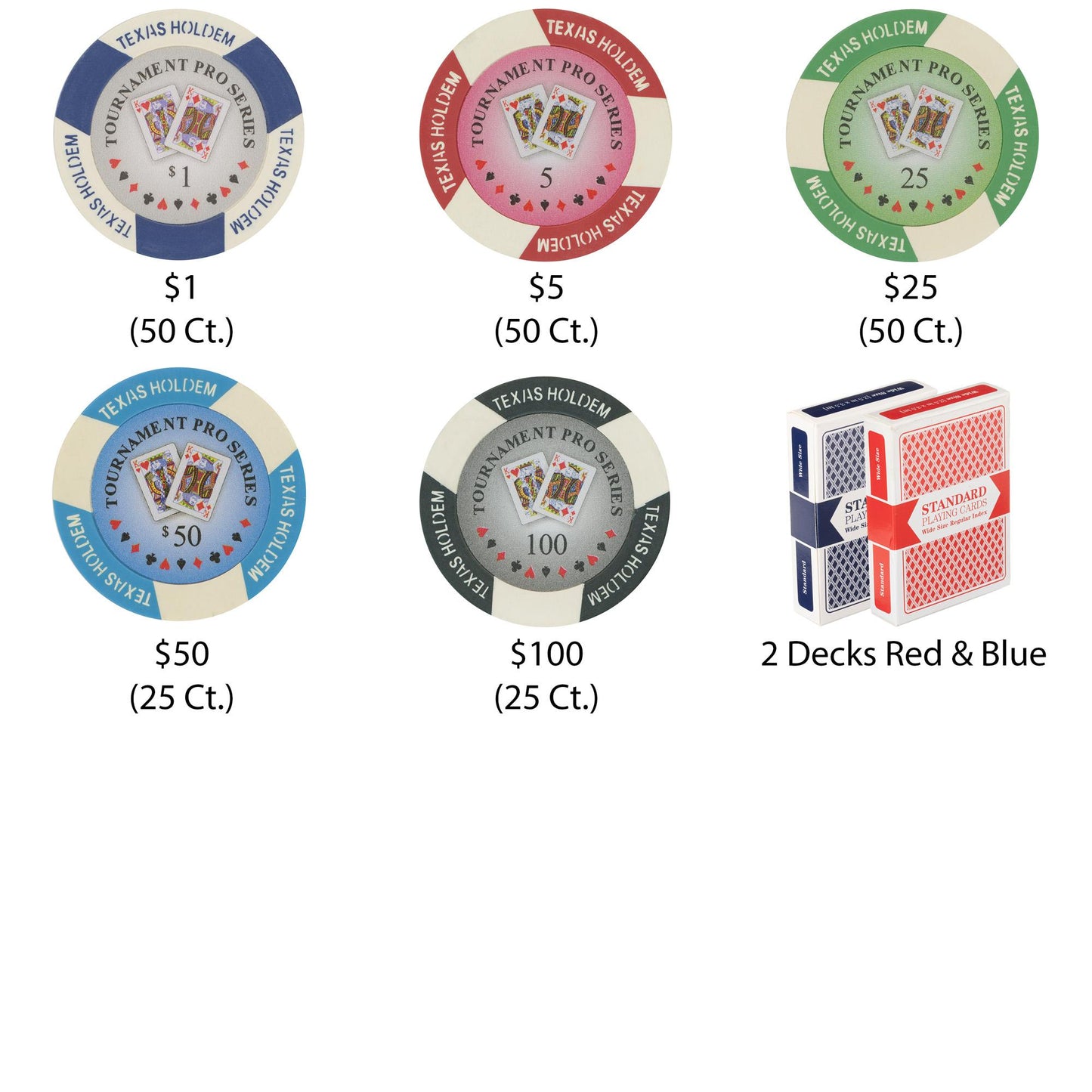 200 Tournament Pro Poker Chips with Wooden Carousel
