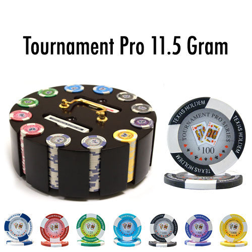 300 Tournament Pro Poker Chips with Wooden Carousel