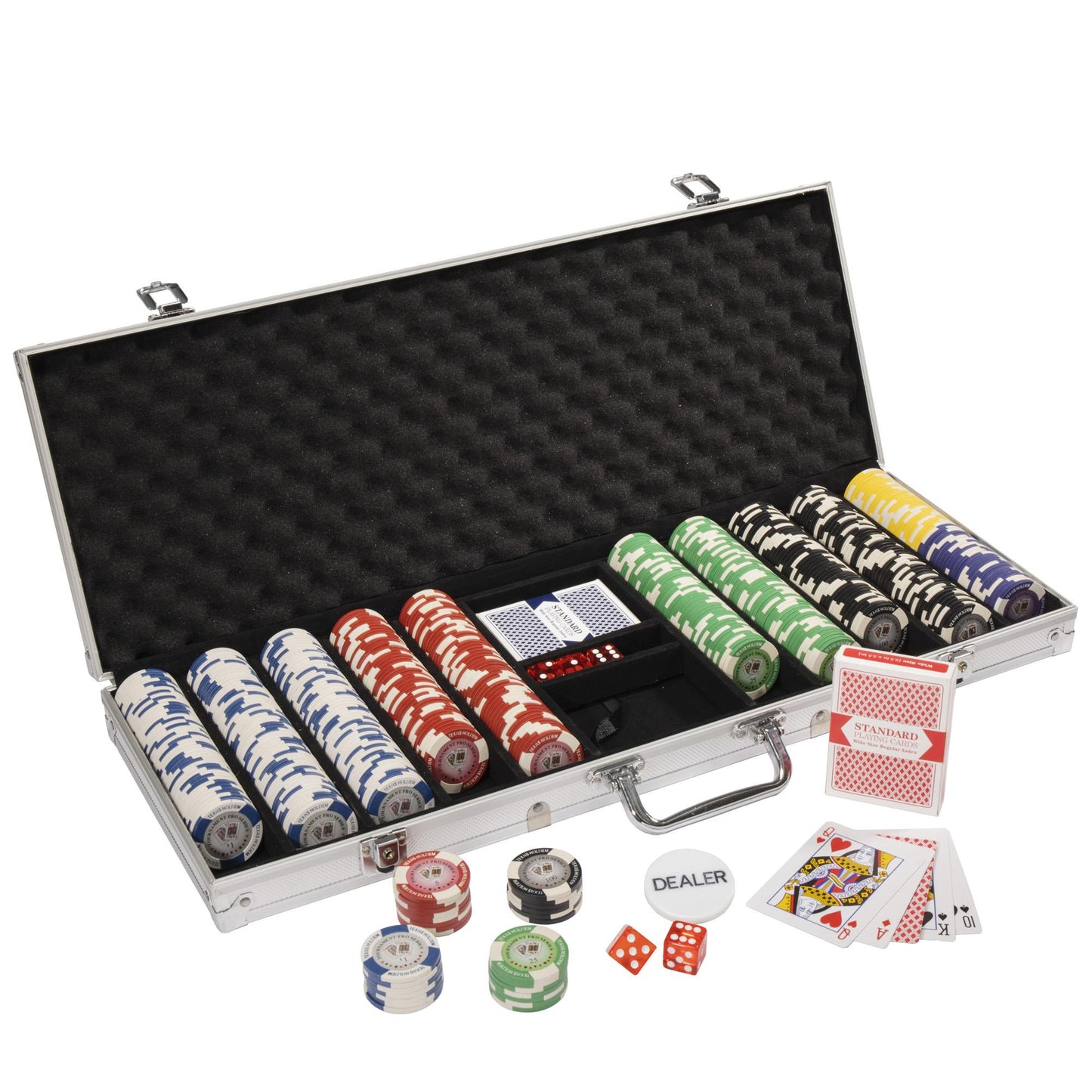 500 Tournament Pro Poker Chips with Aluminum Case
